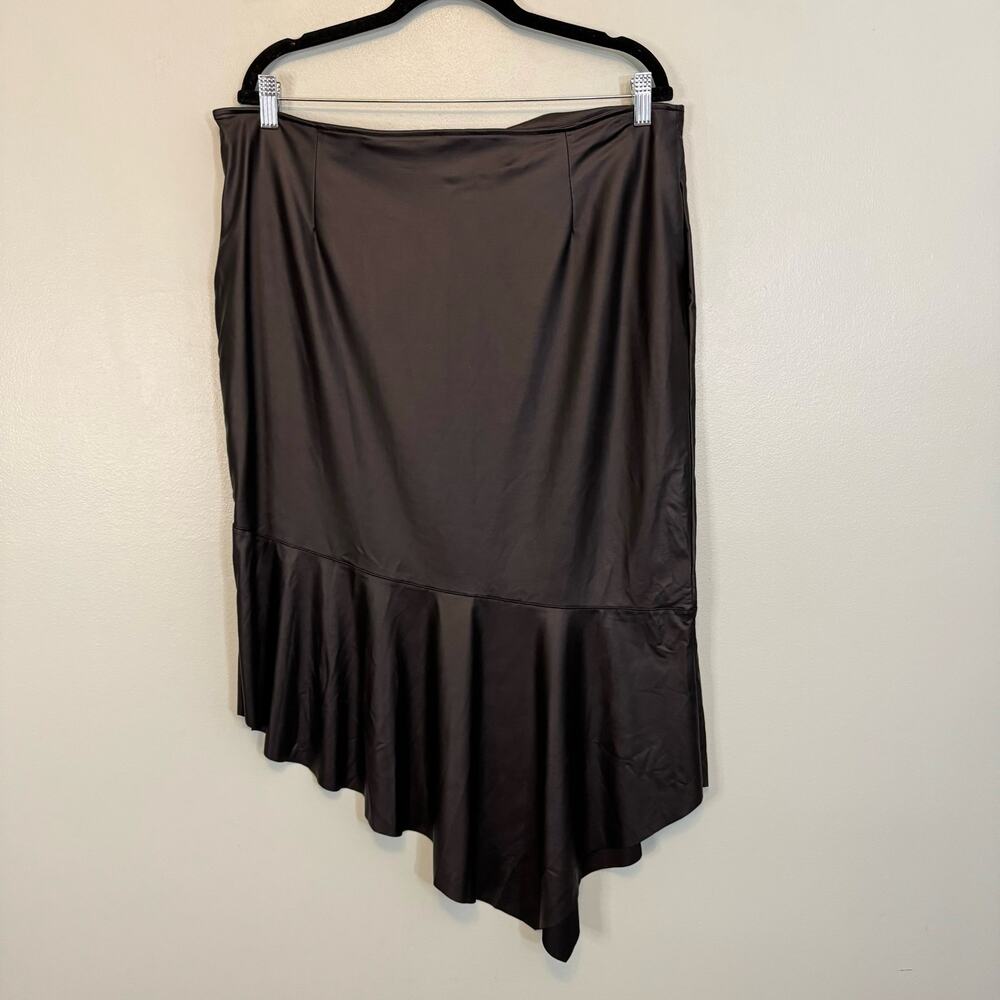 Laranor Skirt Womens 4xl Black Flywheel Detail Asymmetrical Cut Diver Crepe NWT - Picture 5 of 11